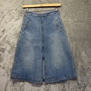 Ten Sixty Sherman Women's Large Zip A Jean Skirt Denim
